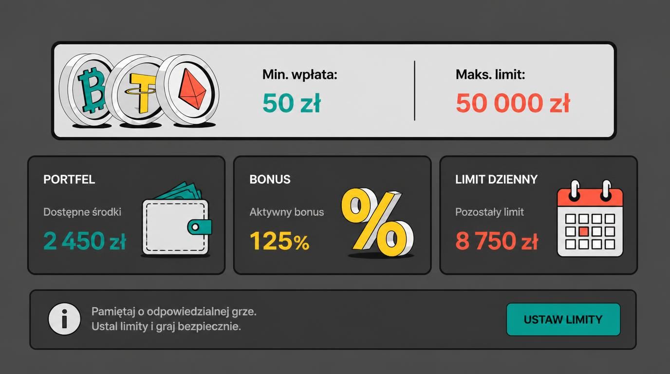 graficzna reprezentacja limitów wpłat w kasynie online