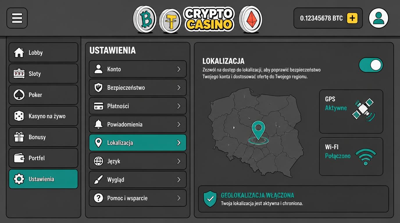 ustawienia lokalizacji w aplikacji z mapą Polski i GPS 